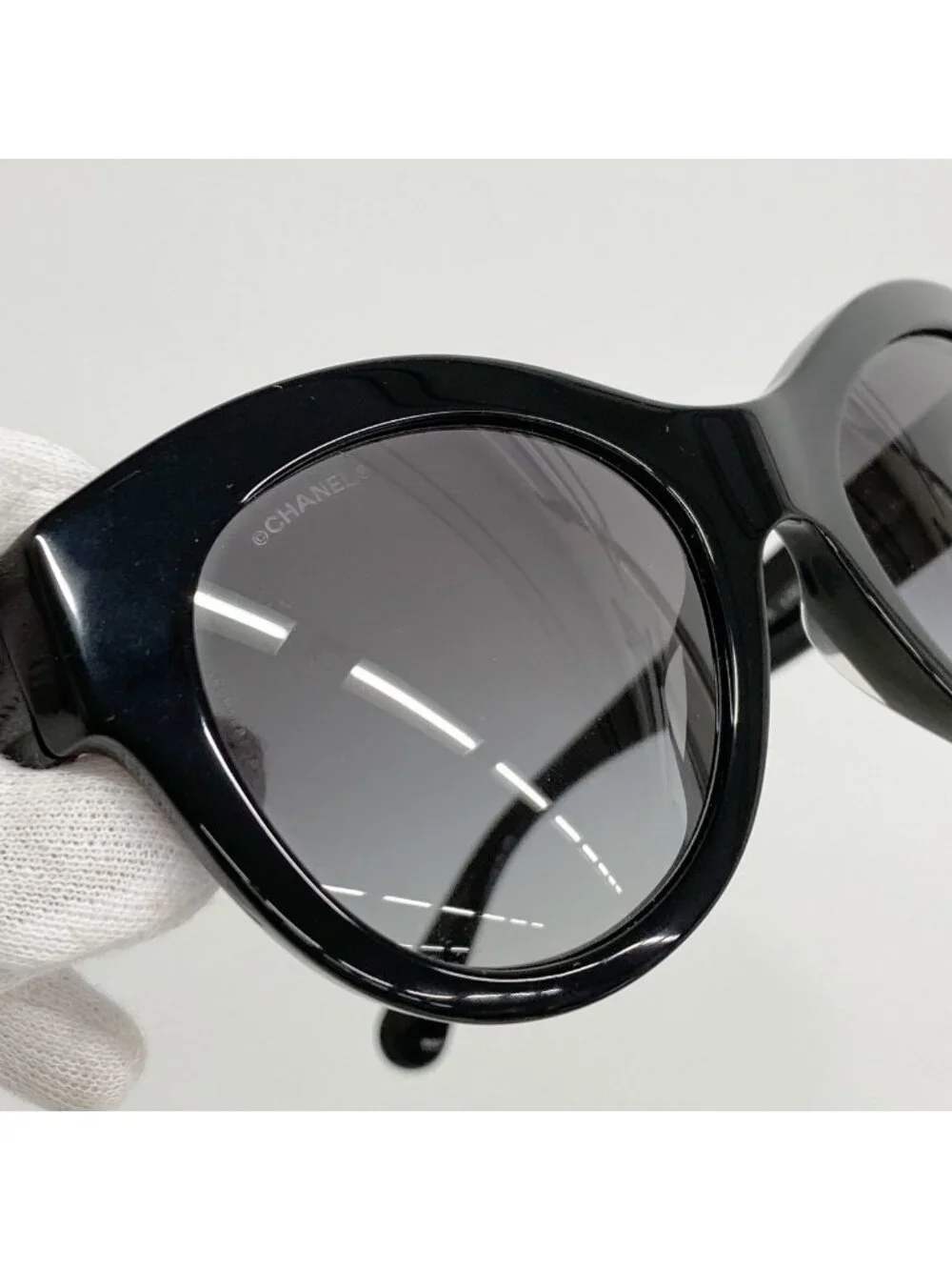 Chanel Sunglasses Acetate Black Silver Eyewear